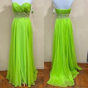 NWT NEW Sparkle Prom by Da Vinci 71441 line dress chiffon strapless beaded dress